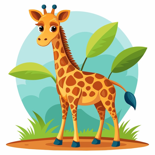 Girafa de pé no meio da floresta