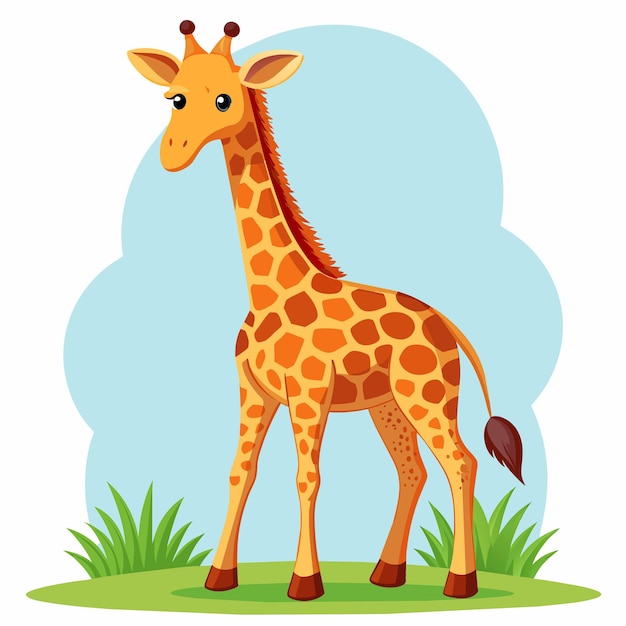 Girafa de pé no meio da floresta