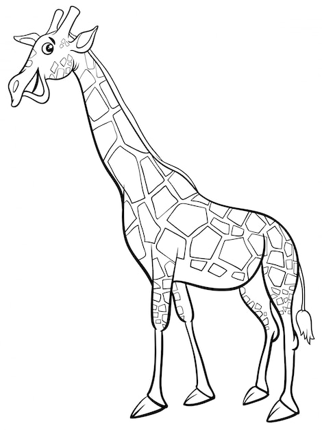 Giraffe animal character cartoon livro de colorir