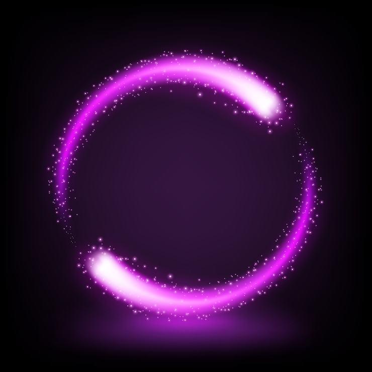 Vetor girando a luz violeta brilhante com brilhos