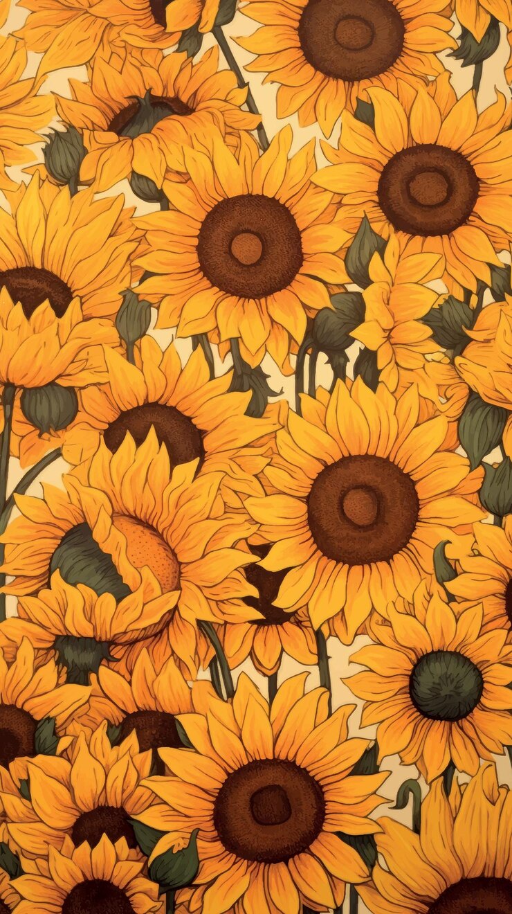 Vetor girassol vibrante em plena floração