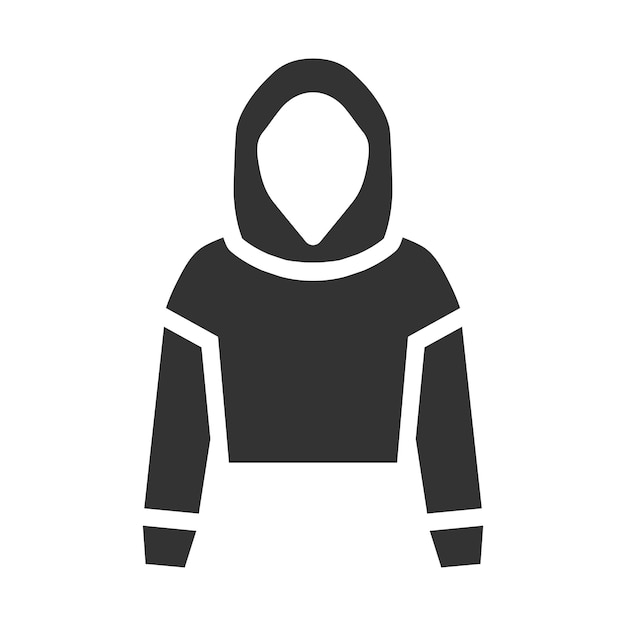 Vetor girl crop hoodie icon (icônimo de uma garota com capuz)