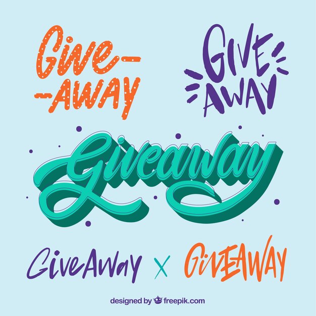 Giveaway lettering coleção para concursos