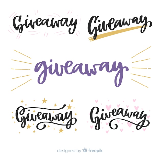 Giveaway lettering coleção para concursos