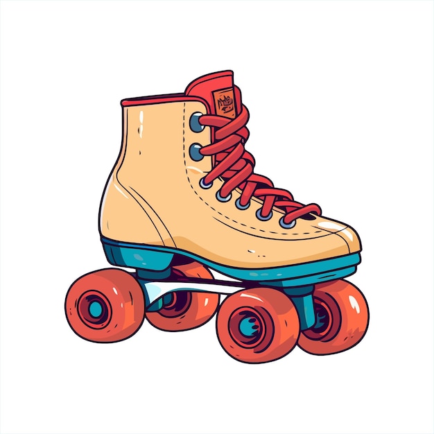 Glide and Shine Roller Skate Ilustração vetorial cheia de diversão retrô