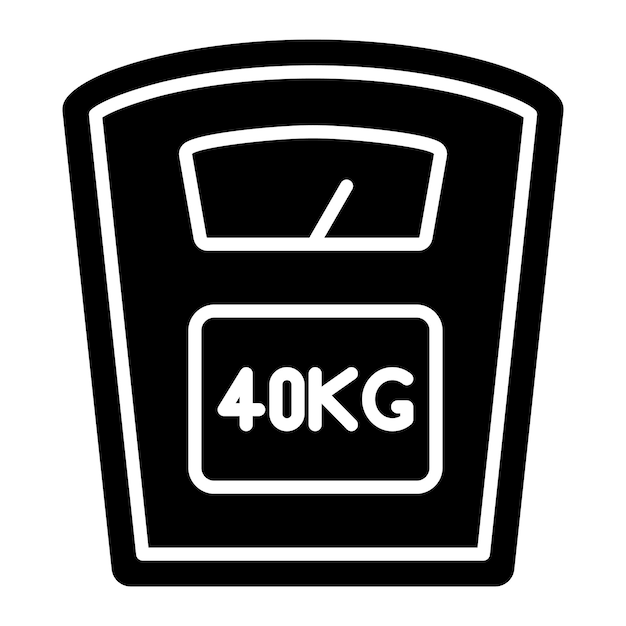 Glifo de escala de peso preto sólido ilustração
