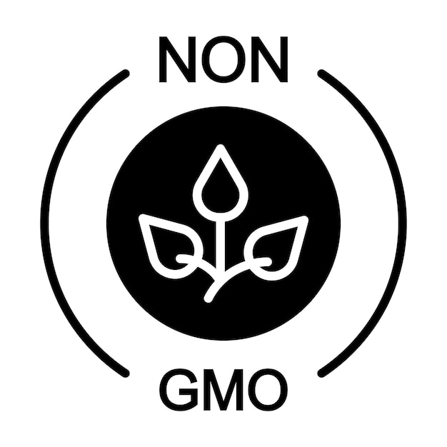 Glifo Não Gmo Preto Sólido ilustração