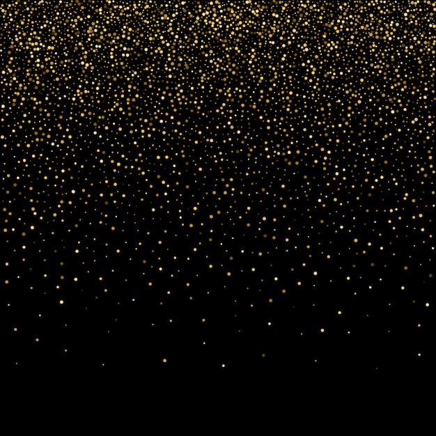 Glitter dourado sparkle bolhas champanhe partículas estrelas na blac