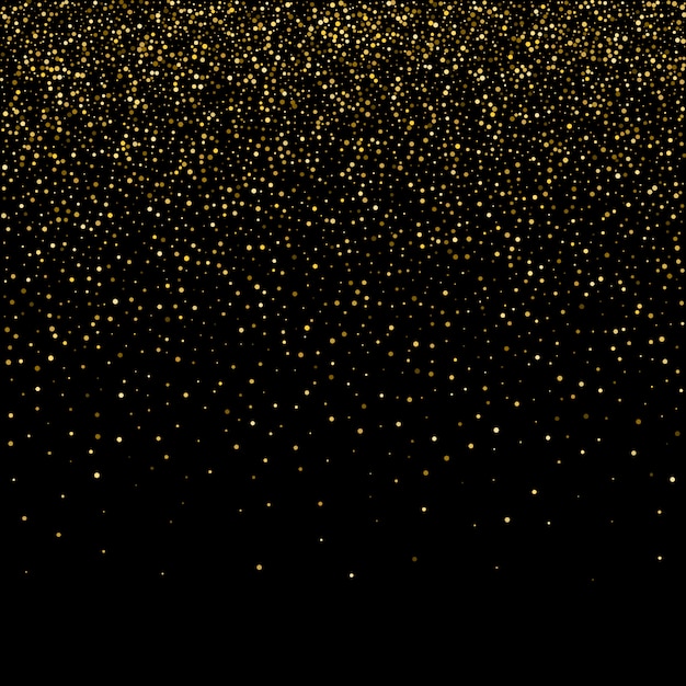 Glitter dourado sparkle bolhas champanhe partículas estrelas na blac