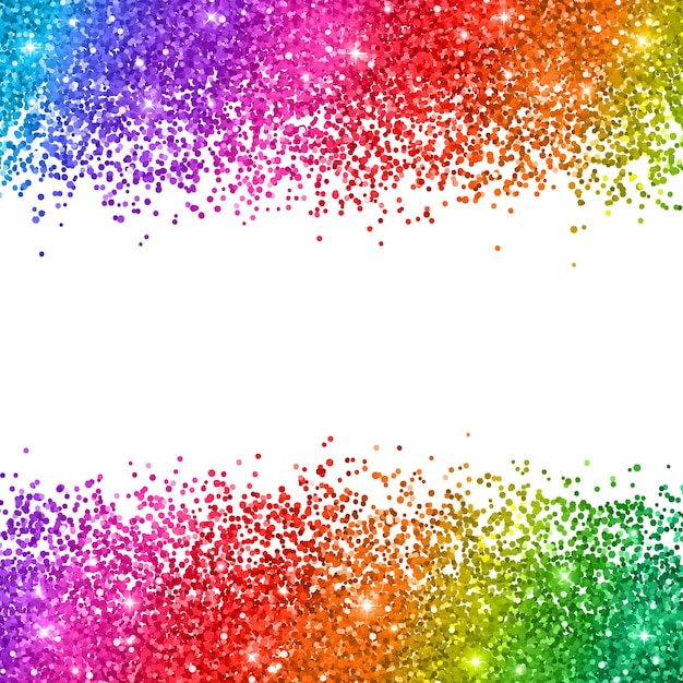 Glitter multicolorido no fundo branco vetor grátis