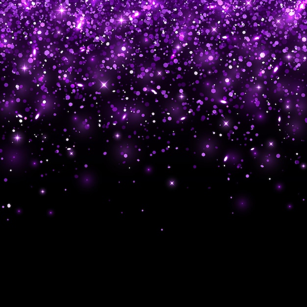 Vetor glitter roxo no fundo preto vetor grátis