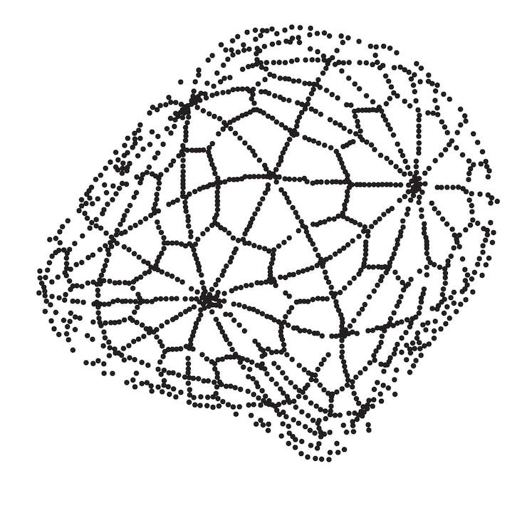 Vetor globo de esfera distorcido em wireframe isolado na rede de células d de fundo branco
