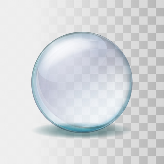 Globo de neve vazio. esfera de vidro transparente realista