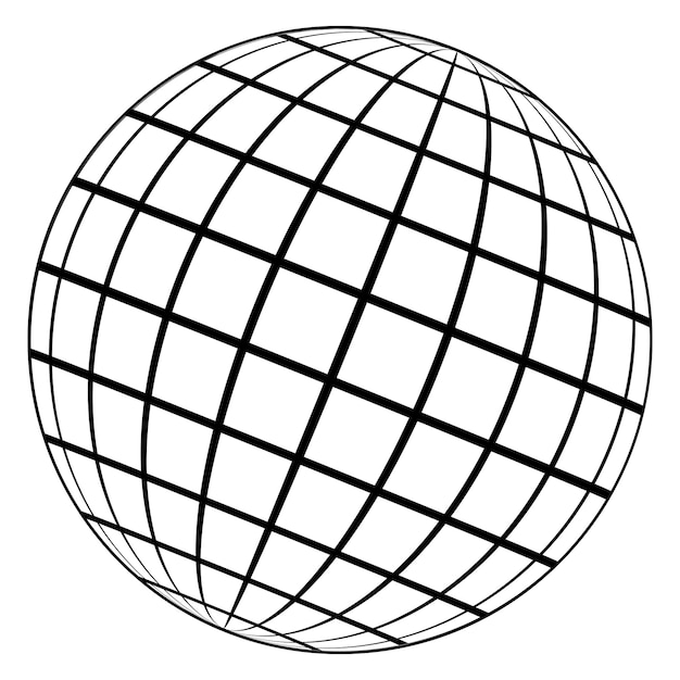 Vetor globo logotipo planeta terra 3d esfera quadro globo meridiano grade de arame