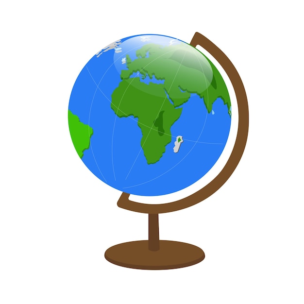 Globo mundial com suporte vetor globo do planeta terra vetor conceito de viagens de educação
