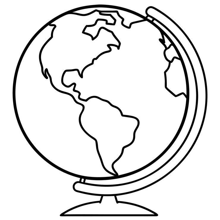 Vetor globo vetorial com fundo branco e linhas coloridas
