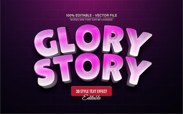 Glory Story Efeito de Texto 3D