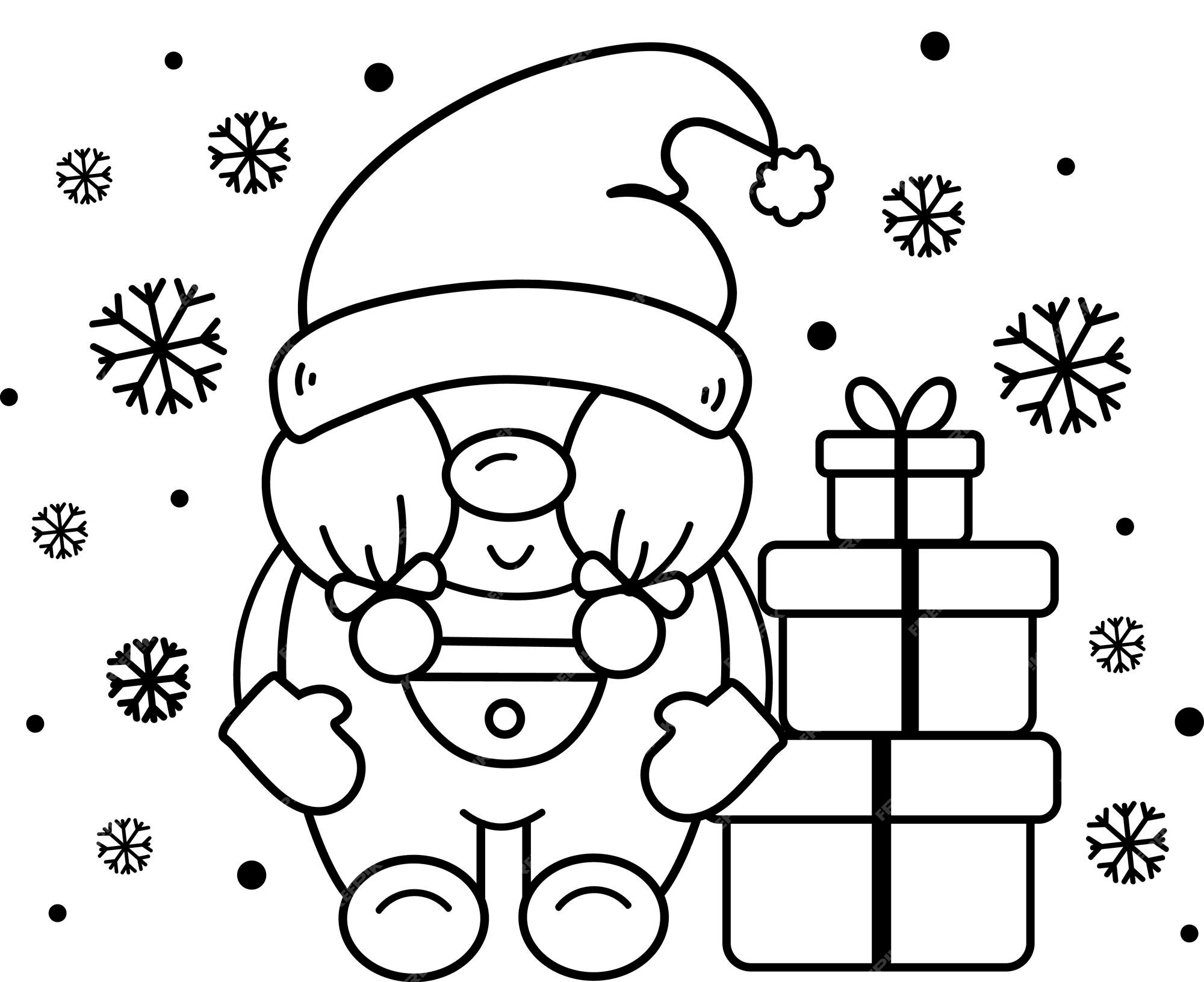 Gnomo de natal de vetor mão desenhada com ilustração de caixa de presente. arquivo de corte svg de natal | Vetor Premium Gnomo de natal de vetor mão desenhada com ilustração de caixa de presente. arquivo de corte svg de natal | Vetor Premium
