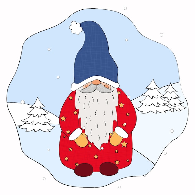 Gnomos fofos, ajudantes do papai noel, ilustração de natal com gnomos, banners prontos