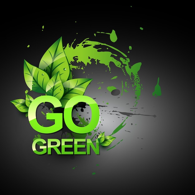 Vetor go green eco leaves background