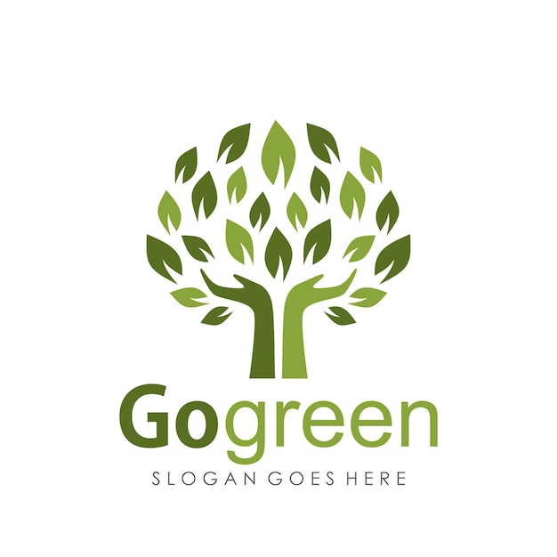 Vetor go green template design logo