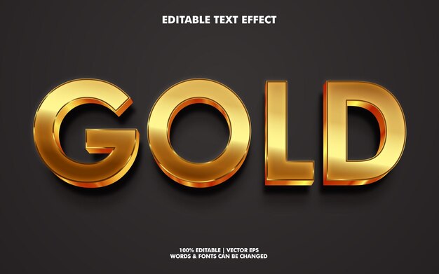 GOLD Efeito de tipografia vetorial editável