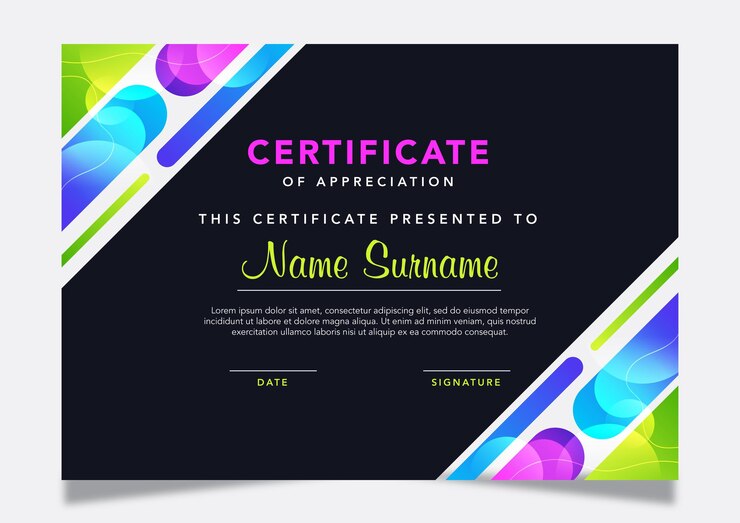 Vetor gold red elegant certificado horizontal com ilustração do vetor