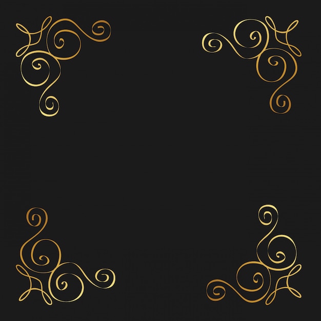 golden calligraphic flourishes ornamento decorativo design elemento redemoinho