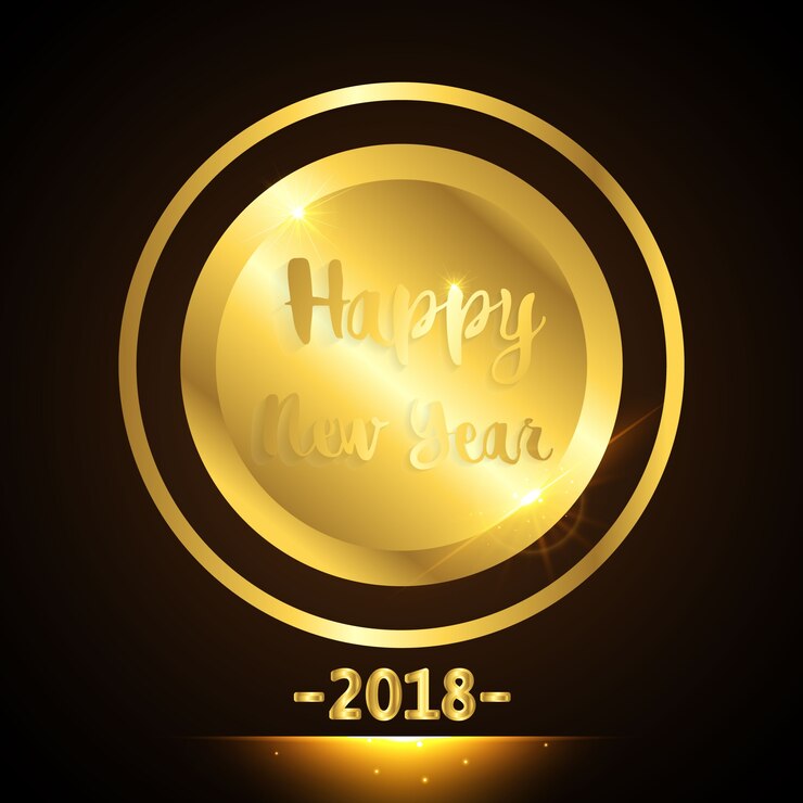Golden feliz ano novo vetor de fundo