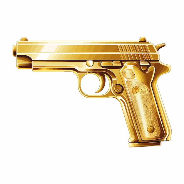 Vetor golden_gun_over_white_background_vector