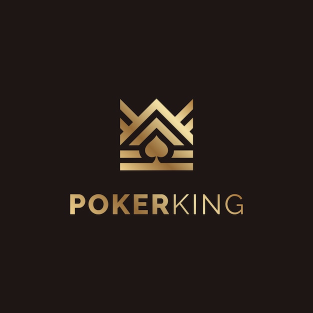 Golden king e spade ace para o design de logotipo de poker