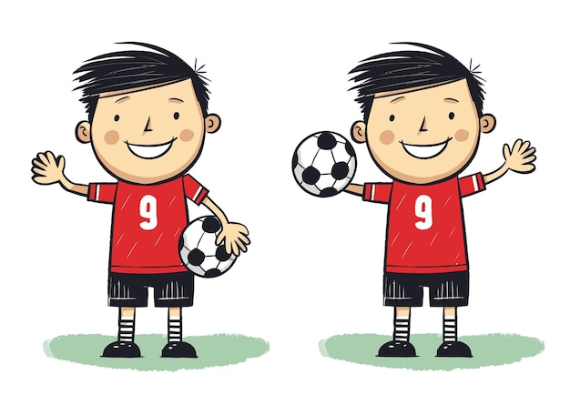 Goleiro de futebol mantendo a ilustração vetorial do gol estilo cartoon infantil desenhado à mão