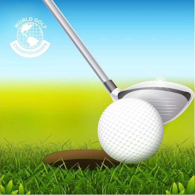 Golf Ball Vector Concept Golf Mundial de torneio