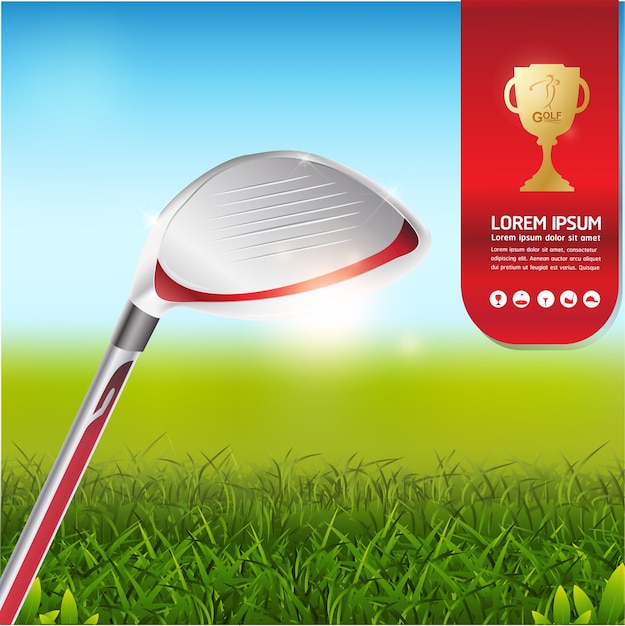 Golf ball vector concept golf mundial de torneio