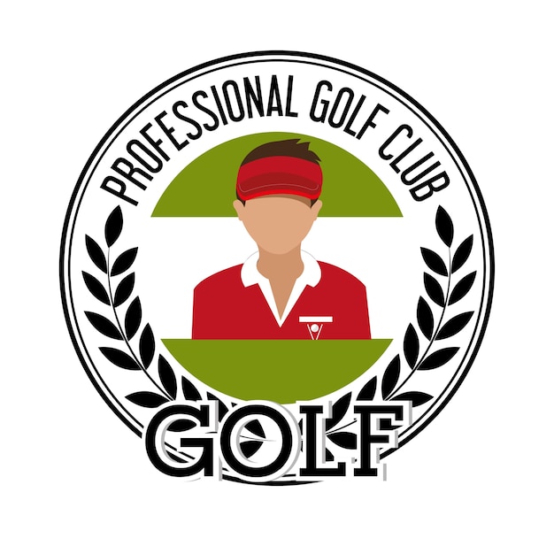 Vetor golf club avatar golfista