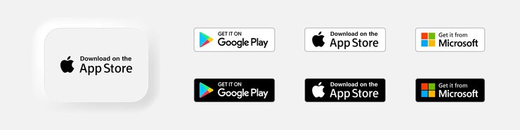 Vetor google play app store botão do aplicativo de download da microsoft modelo de botão neumórfico ilustração vetorial editorial xdzdolbuniv ucrânia 30 de março de 2023