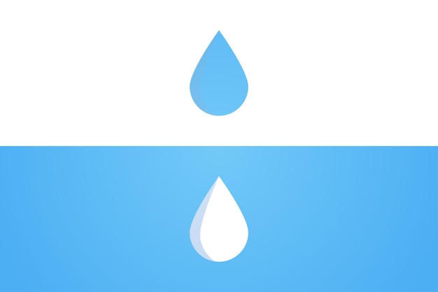 Gota de água e ilustração vetorial plana de símbolo de óleo