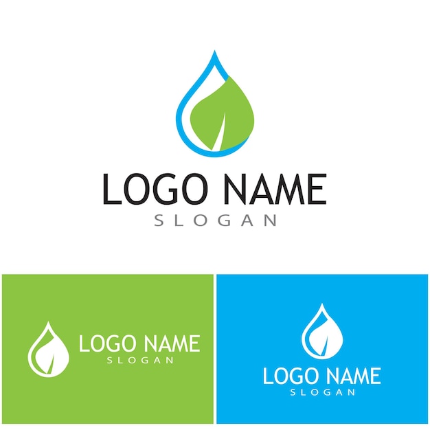 Gota de água logo template vector illustration design