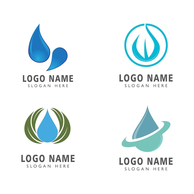 Gota de água logo template vector illustration design