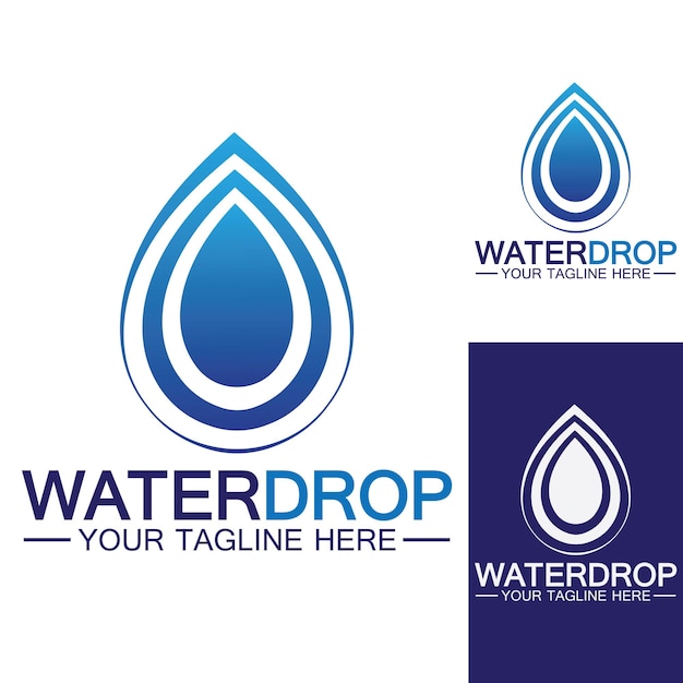gota de água Logo Template vector illustration design