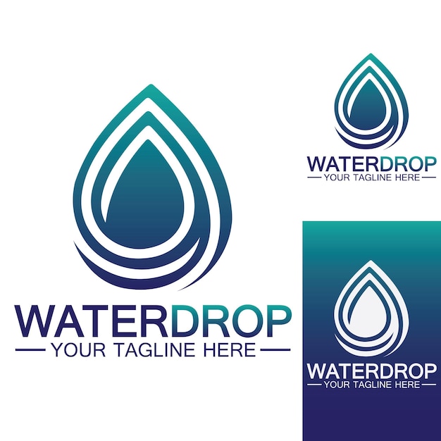 gota de água Logo Template vector illustration design
