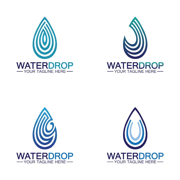 gota de água Logo Template vector illustration design