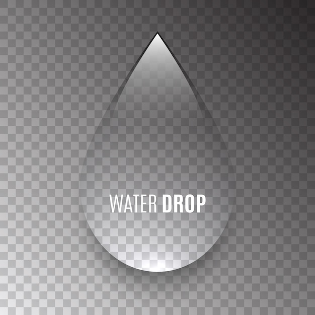 Gota de água no fundo transparente. Líquido transparente.
