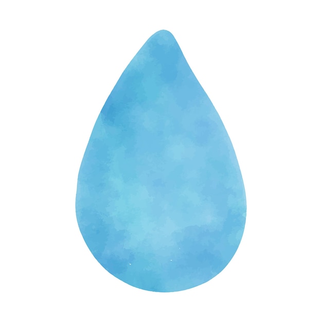 Gota de água personagem bonito cartoon watercorlor kawaii gota de água vetor ilustração isolada