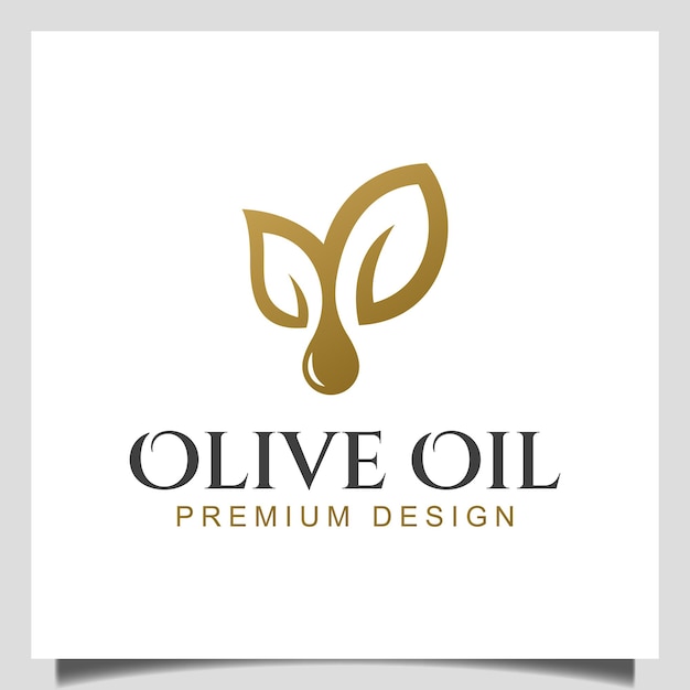 Gota de ramo de azeite de oliva de planta de natureza elegante para alimentos saudáveis, produtos de beleza, logotipo de óleo orgânico