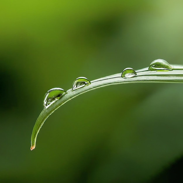 Vetor gotas de água em folhas verdes gotas de agua em folhas verde