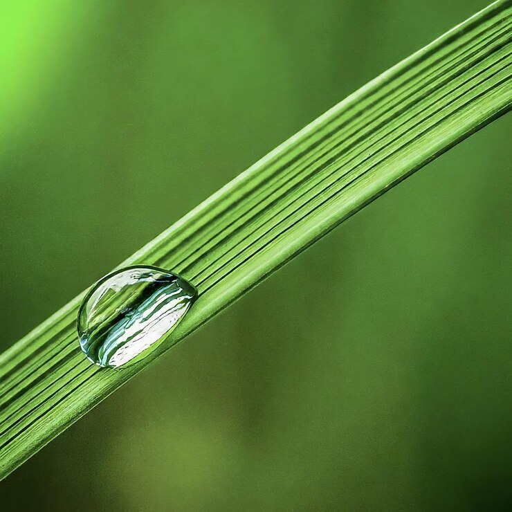 Vetor gotas de água na grama gotas de agua na grama