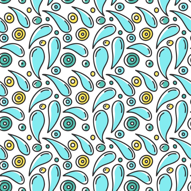 Vetor gotas de água no estilo doodle e desenho.