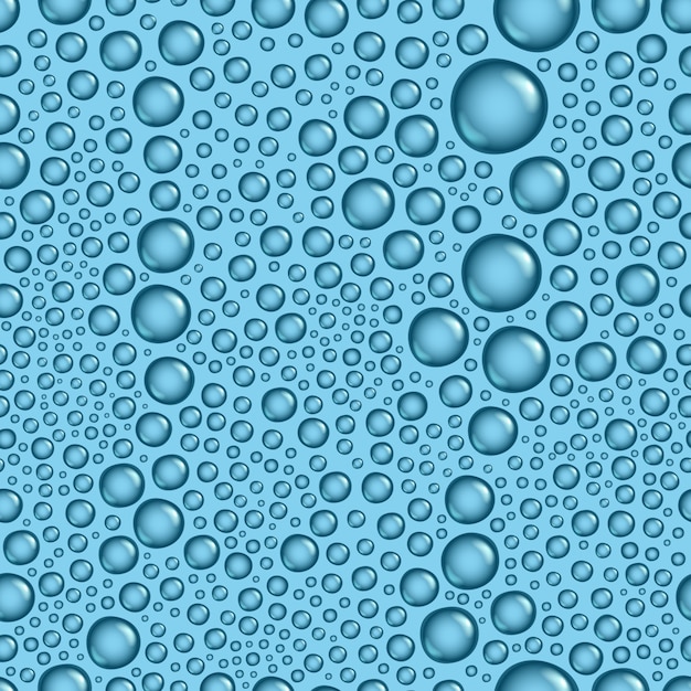 Gotas de água sem costura vector fundo