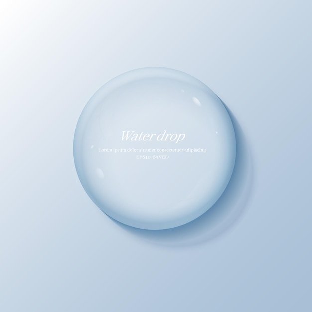 Gotas de água transparente objeto gota de água
